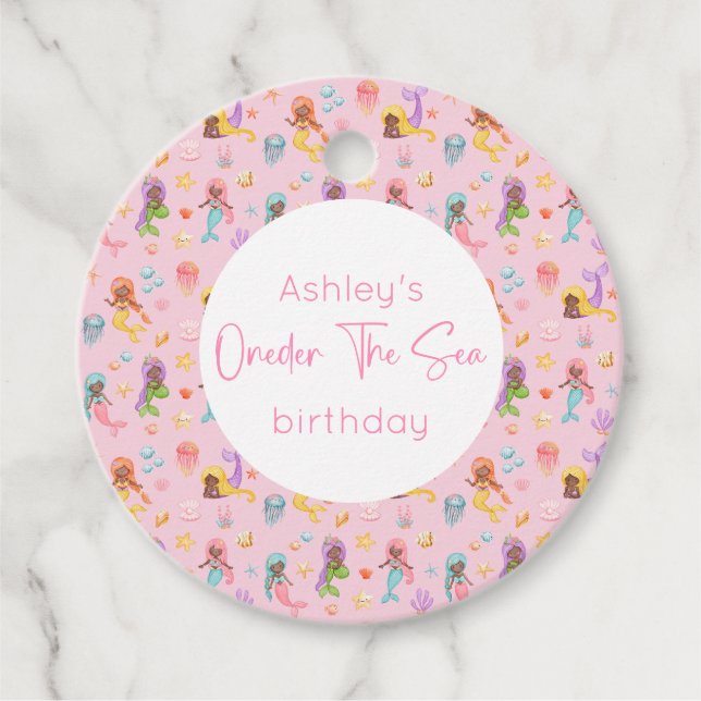 Mermaid Birthday Favour Tags (Front)