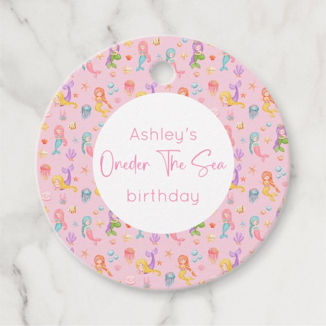 Mermaid Birthday Favour Tags (Front)