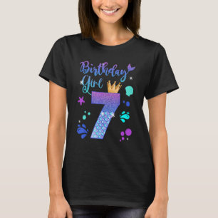 Mermaid Birthday Girl 7 Year Old Its My 7th Bday M T-Shirt