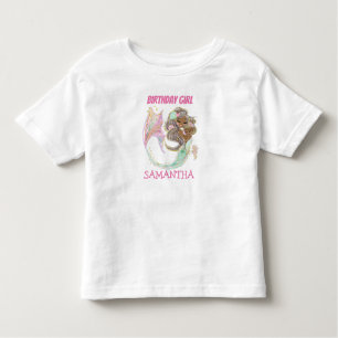 Mermaid Birthday Girl White nautical Toddler T-Shirt