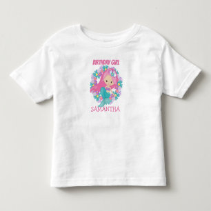Mermaid Birthday Girl White Toddler T-Shirt