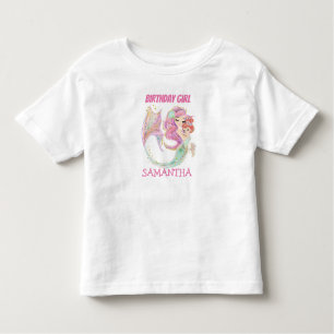 Mermaid Birthday Girl White UNDER THE SEA Toddler T-Shirt