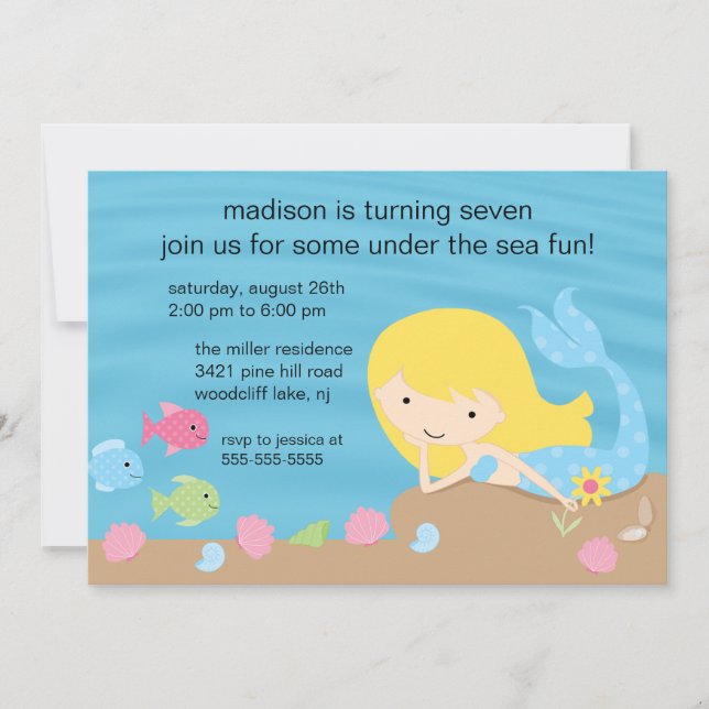Mermaid Birthday Invitation (Front)