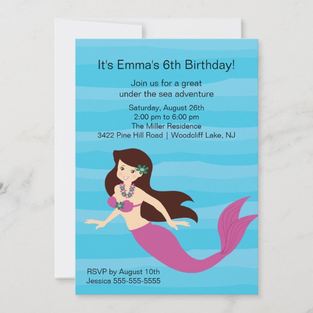 Mermaid Birthday Invitation (Front)