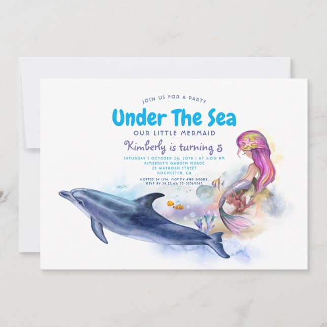 Mermaid Birthday Invitation (Front)