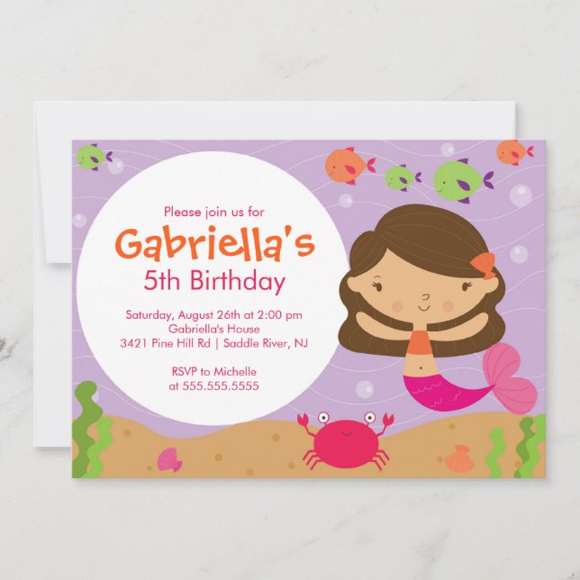 Mermaid Birthday Invitation (Front)