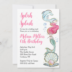 Mermaid Birthday Invitation
