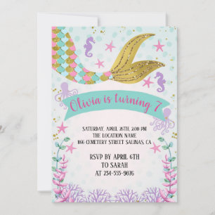 mermaid birthday invitation