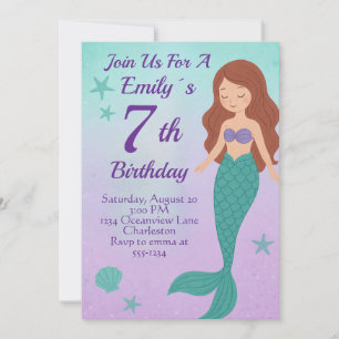 Mermaid Birthday Invitation