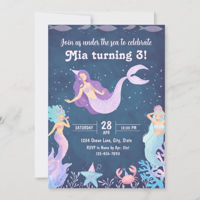 Mermaid Birthday Invitation (Front)