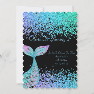 Mermaid birthday invitation for girls