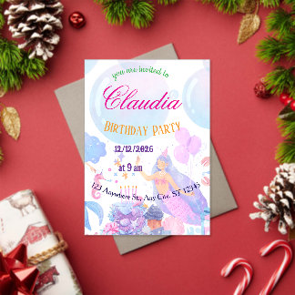 Mermaid Birthday Invitation for Kids