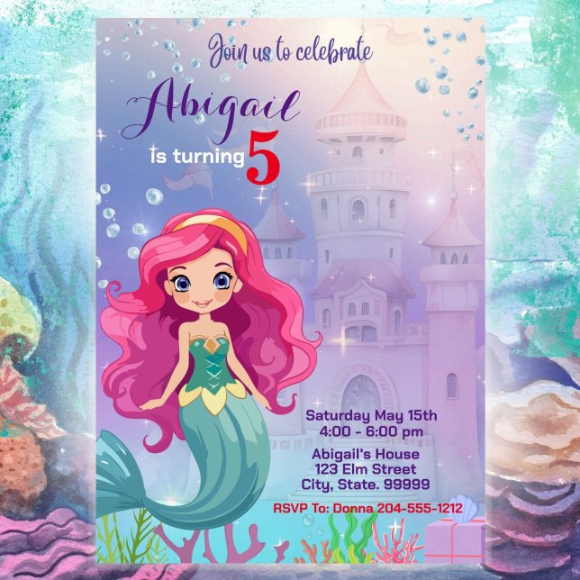 Mermaid Birthday Invitation for Kids (Creator Uploaded)