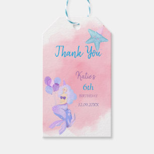 Mermaid Birthday Invitation Gift Tags