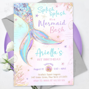 Mermaid Birthday Invitation Mermaid Bash Under Sea