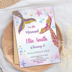 Mermaid Birthday Invitation,Mermaid Invitation