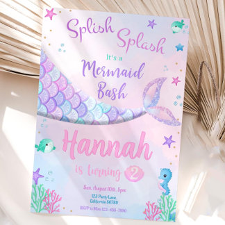 Mermaid Birthday Invitation Mermaid Invitation Mer