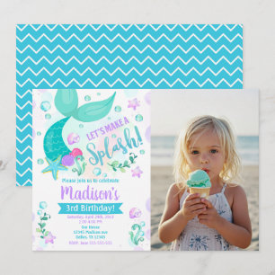 Mermaid Birthday Invitation / Swimming Pool Party
