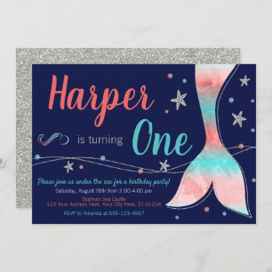 Mermaid Birthday Invitation   Under the Sea