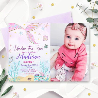 Mermaid Birthday Invitation Under The Sea