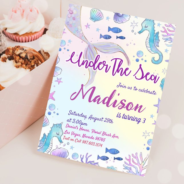 Mermaid Birthday Invitation Under The Sea  (Creator Uploaded)