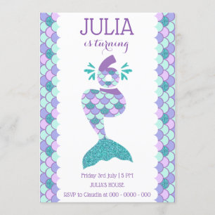Mermaid Birthday Invitation Under The Sea Party