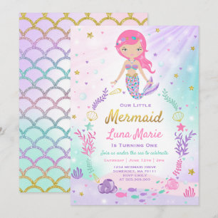 Mermaid Birthday Invitation Under The Sea Party