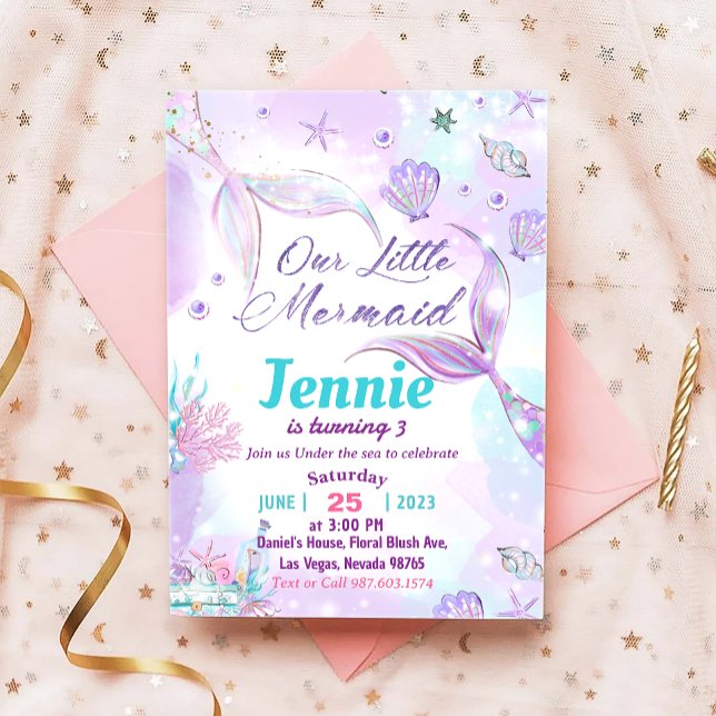 Mermaid Birthday Invitation Under The Sea Party  (Creator Uploaded)