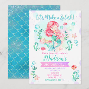 Mermaid Birthday Invitation / Under the Sea Party