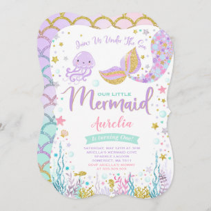Mermaid Birthday Invitation Under The Sea Party