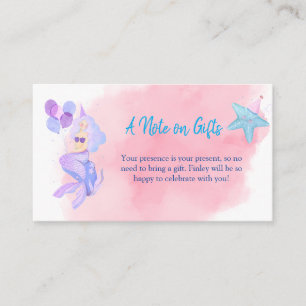 Mermaid Birthday No Gift Enclosure Card
