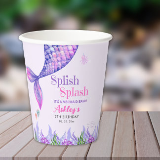 Mermaid Birthday Party Cups for Girls