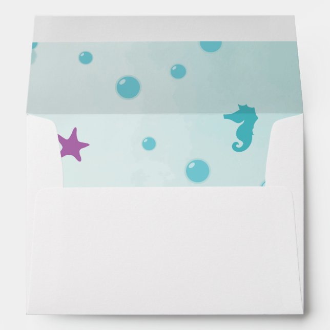 Mermaid Birthday Party Envelope (Back (Bottom))