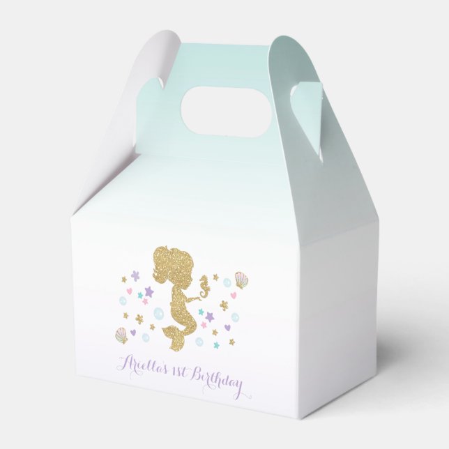 Mermaid Birthday Party Favour Box Under The Sea (Front Side)
