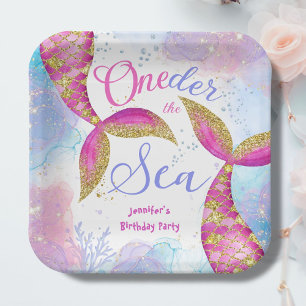 Mermaid Birthday Party Girls Pink Paper Plate