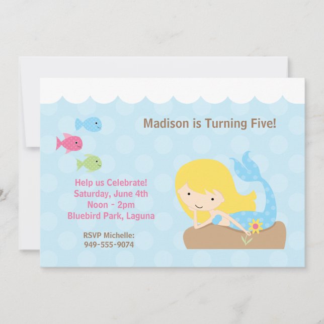 Mermaid Birthday Party Invitation (Front)