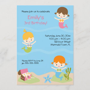 Mermaid Birthday Party Invitation