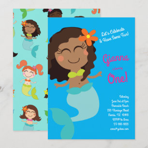 Mermaid Birthday Party  Invitation