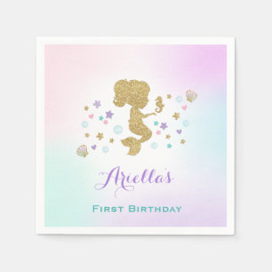 Mermaid Birthday Party Napkin Whimsical Mermaid