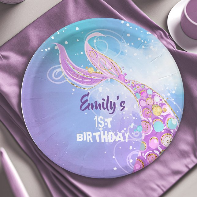 Mermaid Birthday Party Paper Plate (Creator Uploaded)