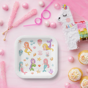 Mermaid Birthday Party Paper Plate