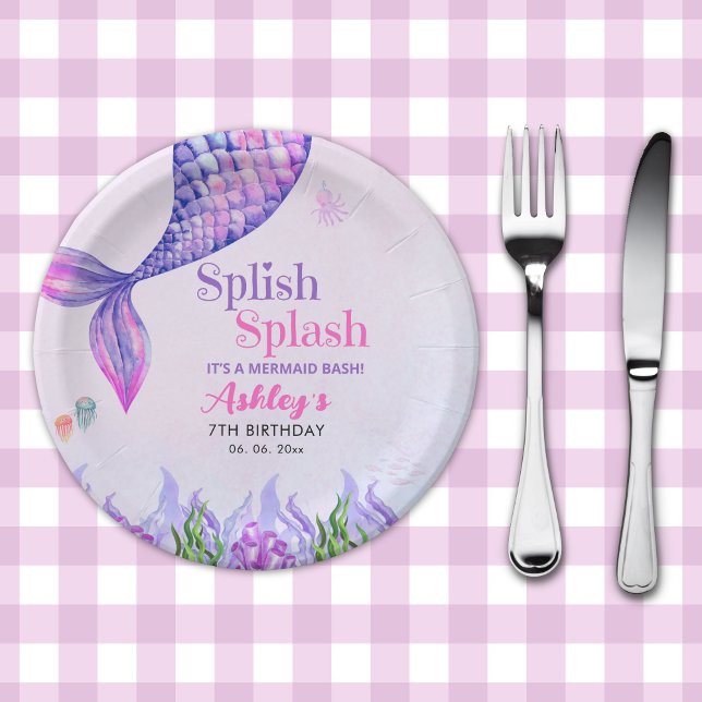 Mermaid Birthday Party Plates for Girls (Creator Uploaded)