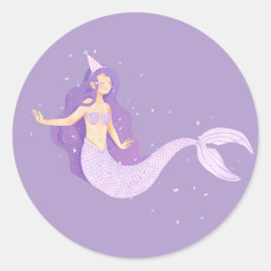 Mermaid Birthday Party Sticker   Under the Sea Bir