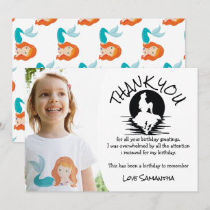 Mermaid Birthday Party Thank You  Invitation