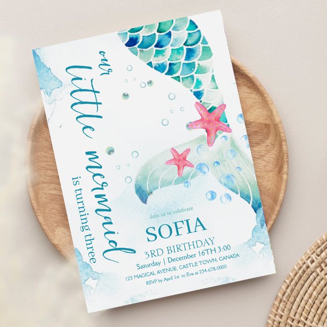 Mermaid Birthday Party Under The Sea Mermaid  Invitation (Creator Uploaded)