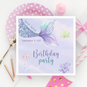 Mermaid Birthday Party Under The Sea Mermaid Napkin