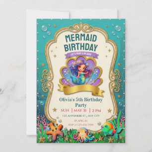 Mermaid Birthday Party Under the Sea Sparkle Save The Date