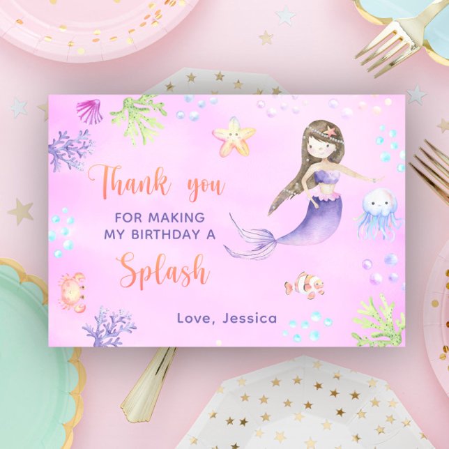 Mermaid Birthday Party Under The Sea the Thank you (Creator Uploaded)