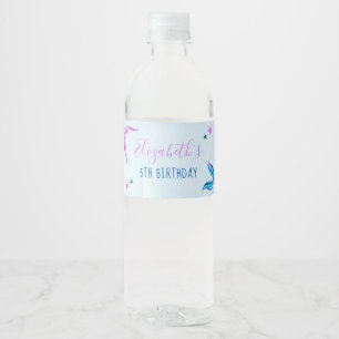 Mermaid Birthday Party Water Bottle Label