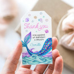 Mermaid Birthday Pool Party Thank you Gift Tags<br><div class="desc">These enchanting Mermaid thank you favour tags are the perfect finishing touch to your party favours. Set the stage for an unforgettable mermaid party experience!  Most lettering is editable - click the "Customise Further" button to edit. Matching items in our store Cava party design</div>